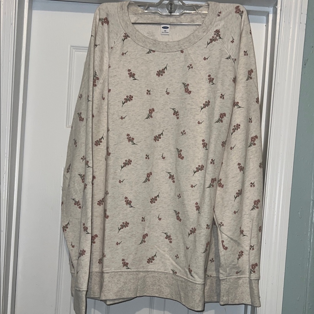 Old Navy Floral Cream Sweatshirt - Picture 1 of 6